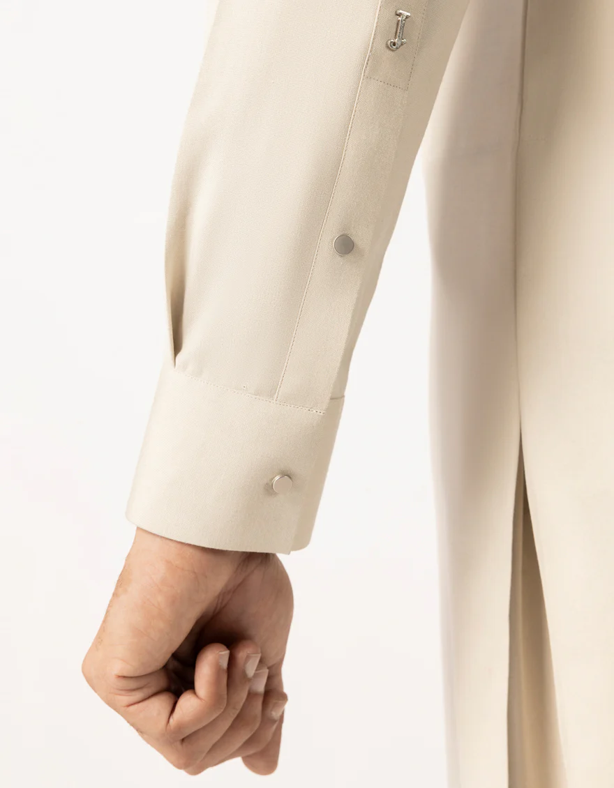 BEIGE BLENDED KAMEEZ SHALWAR | JJKS-W-33844/S25/JJ10342-PN - Image 4