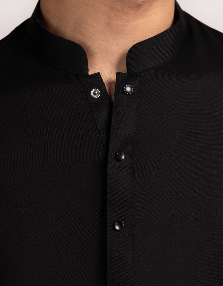 BLACK BLENDED KAMEEZ SHALWAR | JJKS-W-47555/S25/JJ10337-PN - Image 3