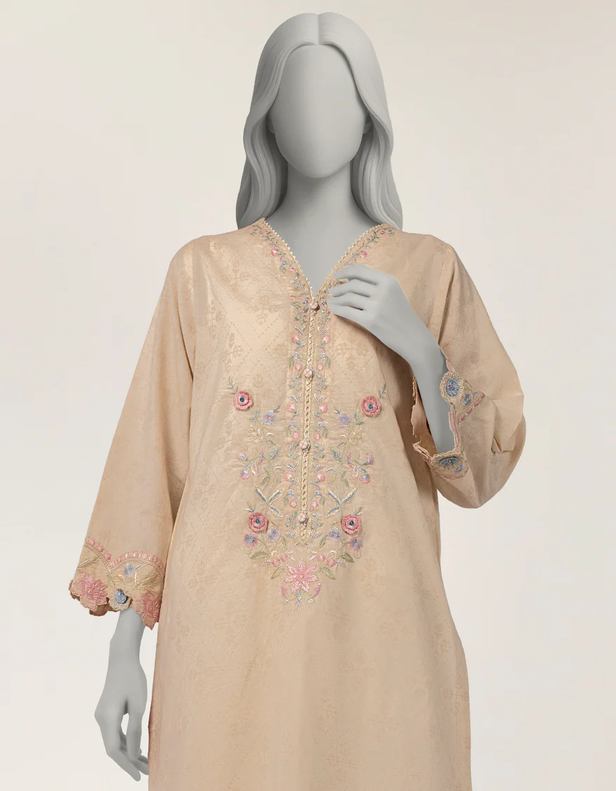 BEIGE DOBBY KURTI | JJLK-S-JSS-26-598 FB/ASSORTMENT-10 - Image 2