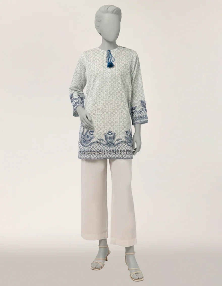 WHITE LAWN KURTI | JJLK-S-JSS-26-601 FB/ASSORTMENT-13