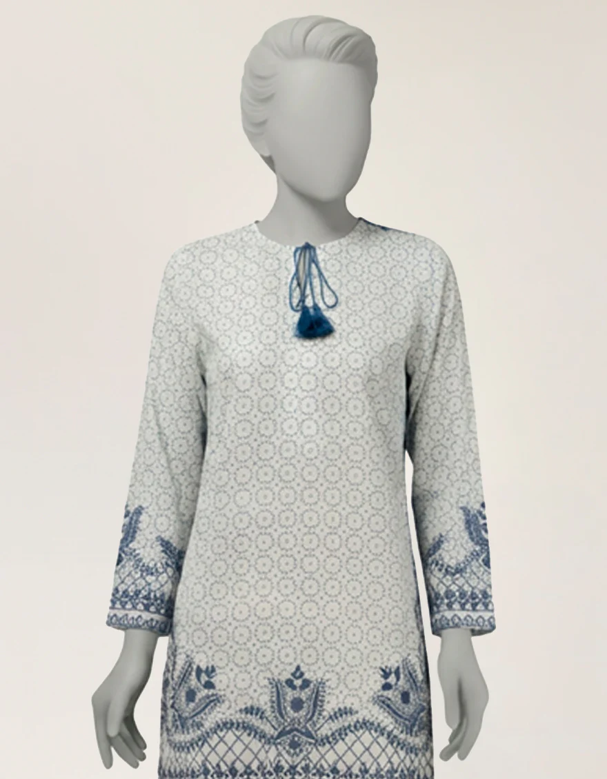WHITE LAWN KURTI | JJLK-S-JSS-26-601 FB/ASSORTMENT-13 - Image 2