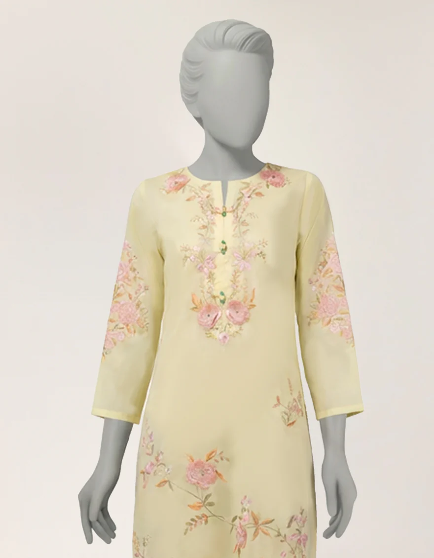 YELLOW DOBBY KURTI | JJLK-S-JSS-26-609 FB/ASSORTMENT-21 - Image 2
