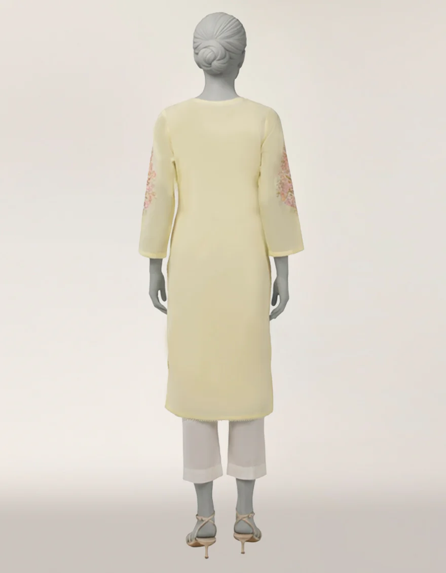 YELLOW DOBBY KURTI | JJLK-S-JSS-26-609 FB/ASSORTMENT-21 - Image 3
