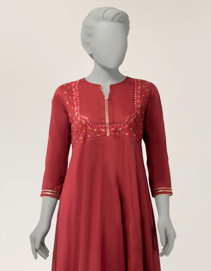 MAROON LAWN KURTI | JJLK-S-JSS-26-612 FB/ASSORTMENT-24 - Image 2
