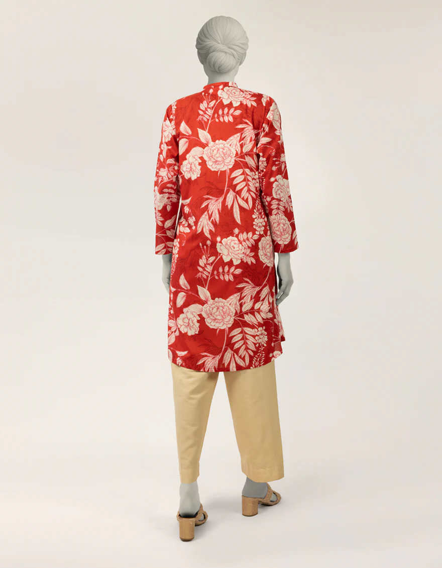 RED LAWN KURTI | JJLK-S-JSS-26-618 FB/ASSORTMENT-05 - Image 2