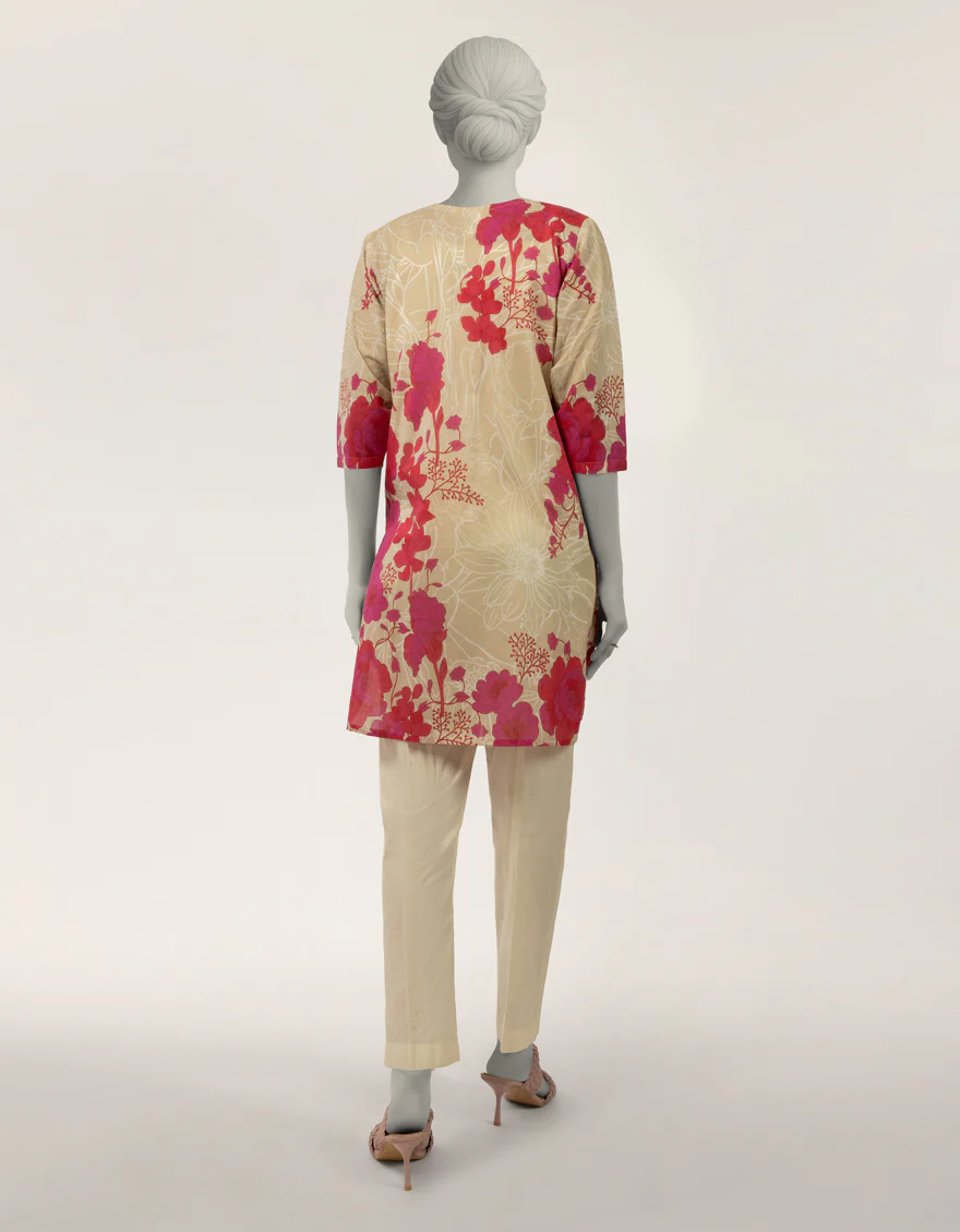 BEIGE LAWN KURTI | JJLK-S-JSS-26-622 FB/ASSORTMENT-09 - Image 2