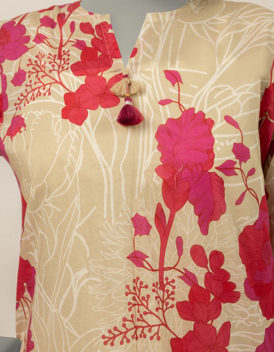 BEIGE LAWN KURTI | JJLK-S-JSS-26-622 FB/ASSORTMENT-09 - Image 3
