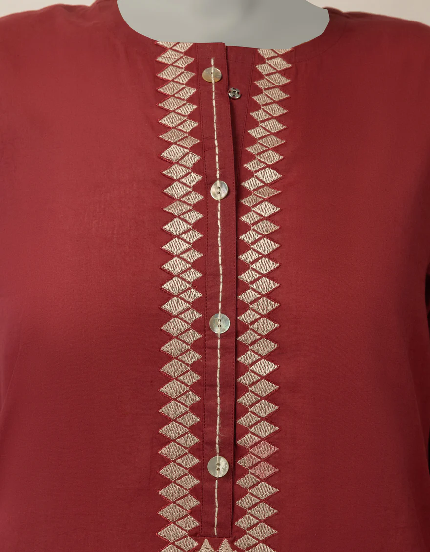 MAROON LAWN KURTI | JJLK-S-JSS-26-637 FB/ASSORTMENT-24 - Image 3