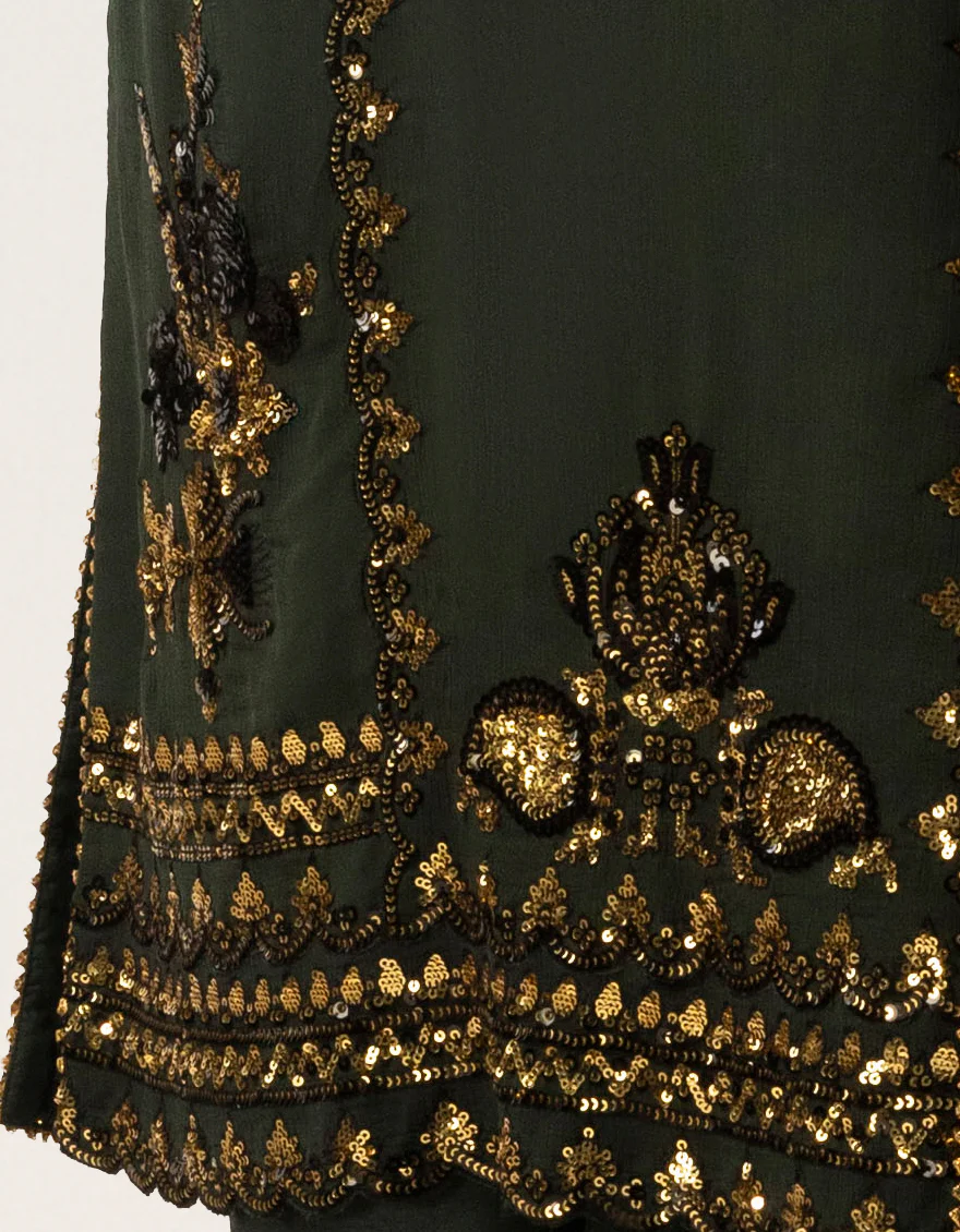 GREEN IMPURE CHIFFON 3PC STITCHED | JJPW-S-JPS-26-4006 FB/DANEEN-04 - Image 4