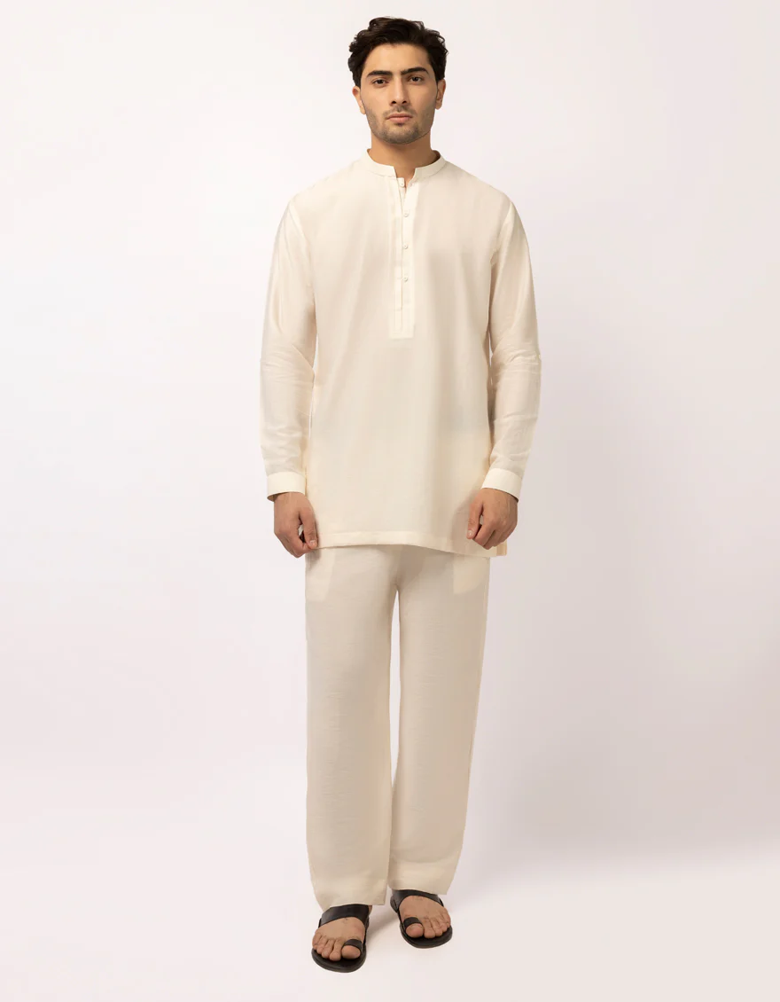 CREAM BLENDED KURTA TROUSERS | JJSHKP-A-47706/S26/CC2781-CL