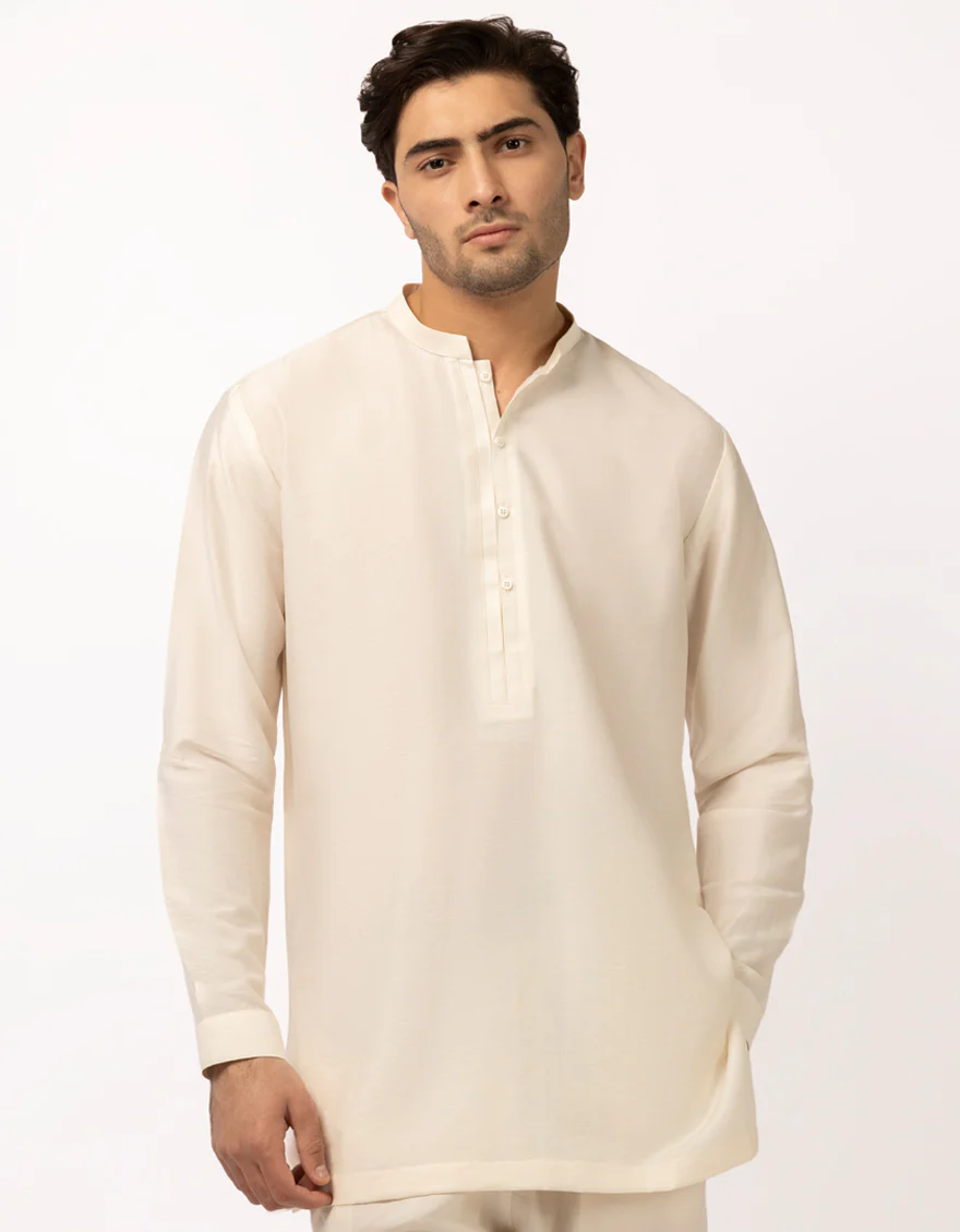 CREAM BLENDED KURTA TROUSERS | JJSHKP-A-47706/S26/CC2781-CL - Image 2