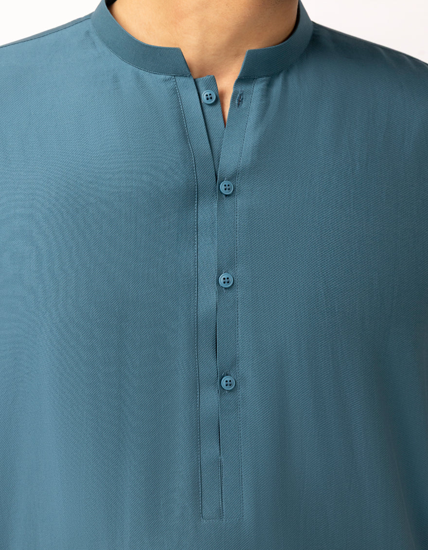 TEAL BLUE BLENDED KURTA TROUSERS | JJSHKP-A-47708/S26/CC2784-CL - Image 3