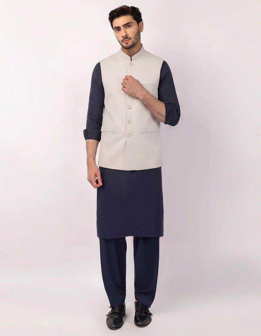 ASH GREY WAISTCOAT | JJVC-A-48326/S25/JJ10484-PN - Image 2
