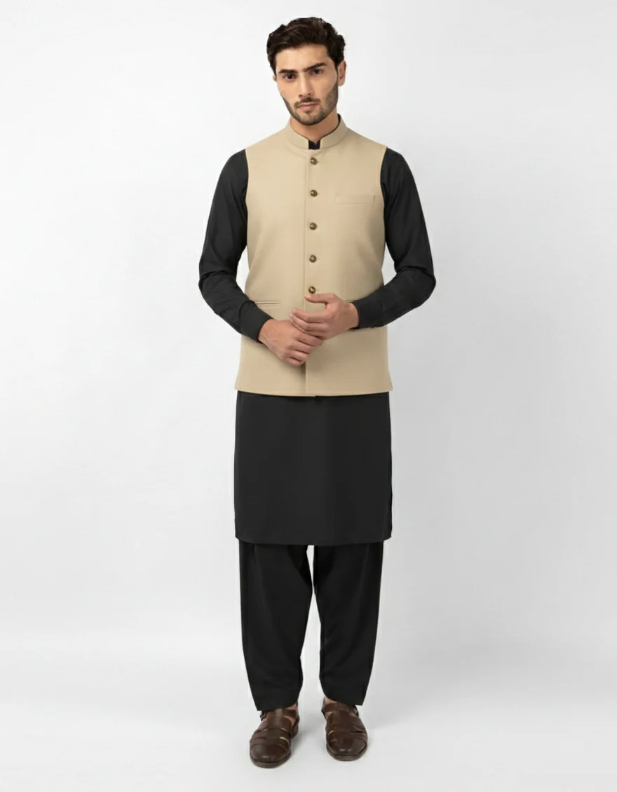FAWN BLENDED WAISTCOAT | JJVC-A-48327/S25/JJ10484-PN - Image 2