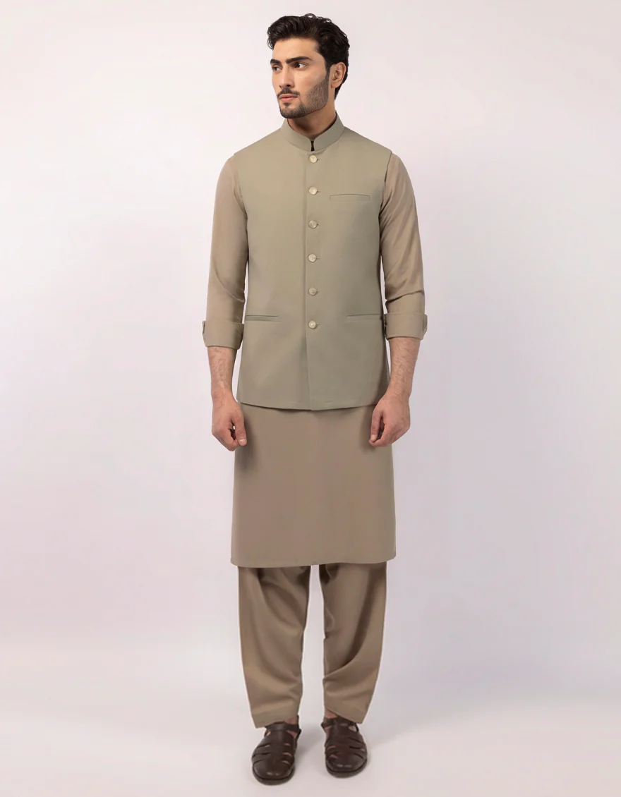 LIGHT GREEN WAISTCOAT | JJVC-A-48328/S25/JJ10484-PN - Image 2