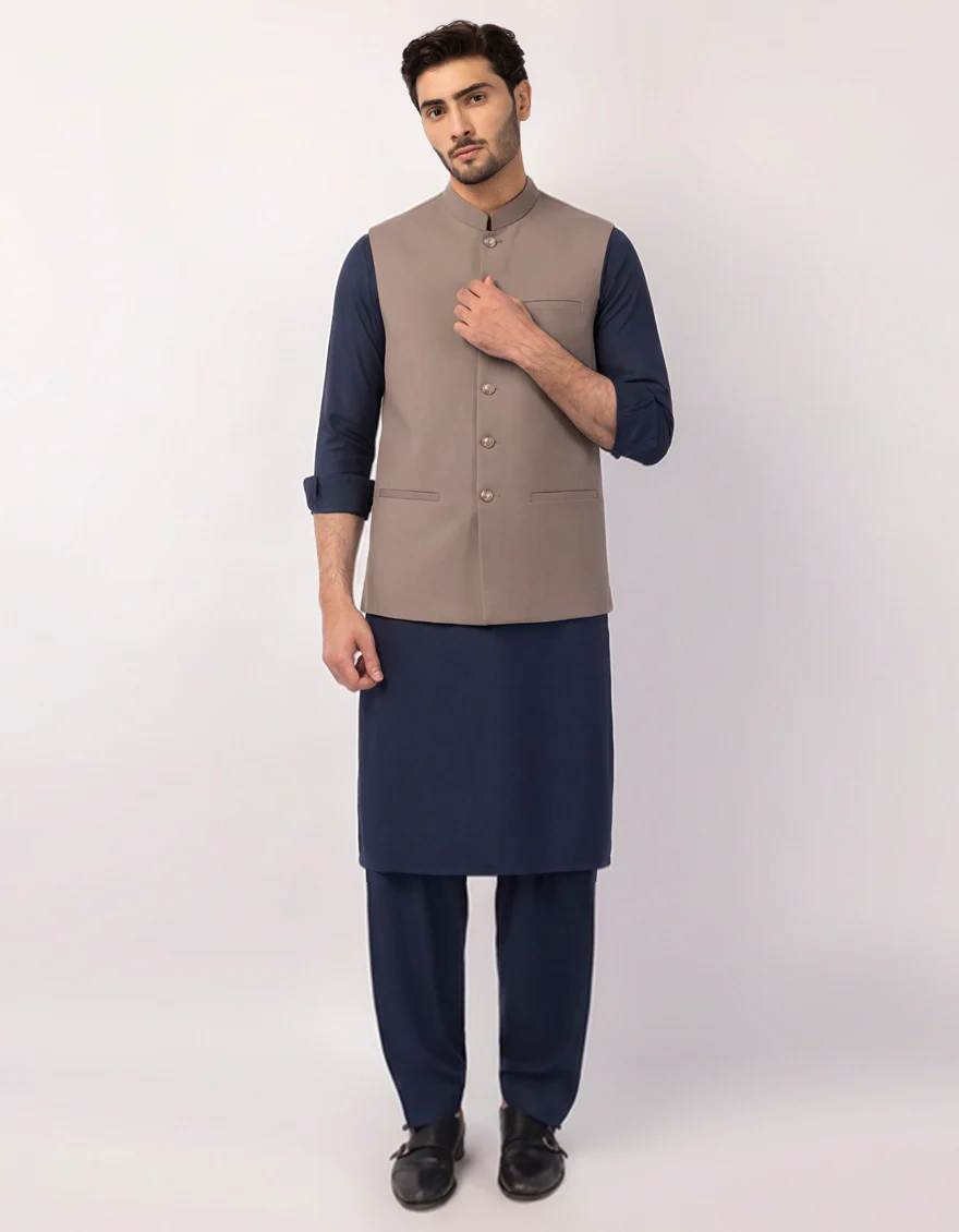 STONE GREY WAISTCOAT | JJVC-A-48331/S25/JJ10484-PN - Image 2