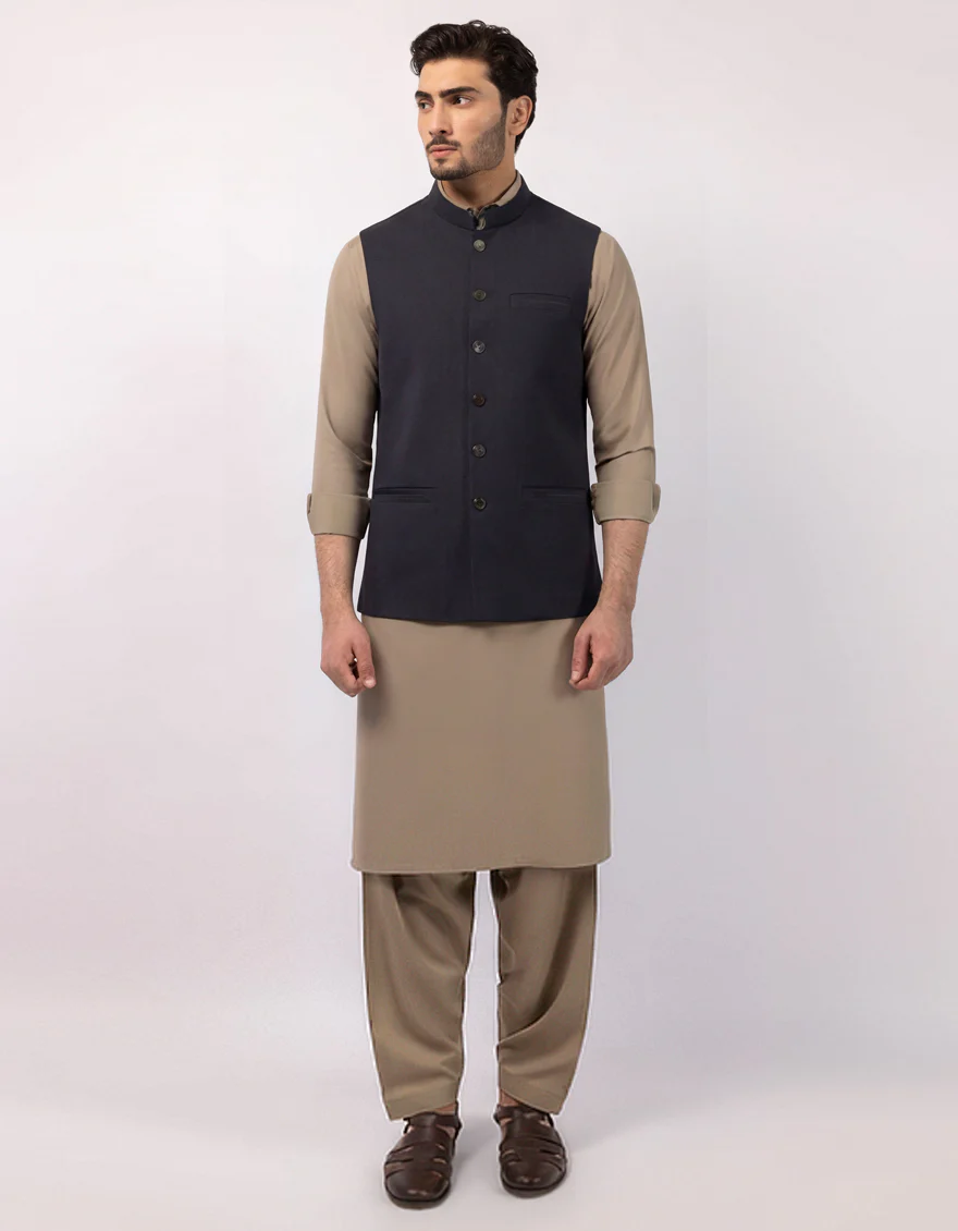 NAVY BLUE SUITING WAISTCOAT | JJVC-A-50464/S25/JJ10137-CL - Image 2