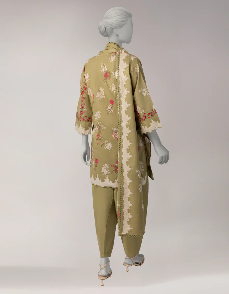 GREEN LAWN 3PC UNSTITCHED | JLAWN-S-26-1085 FLORAL MAGIC-1 - Image 2