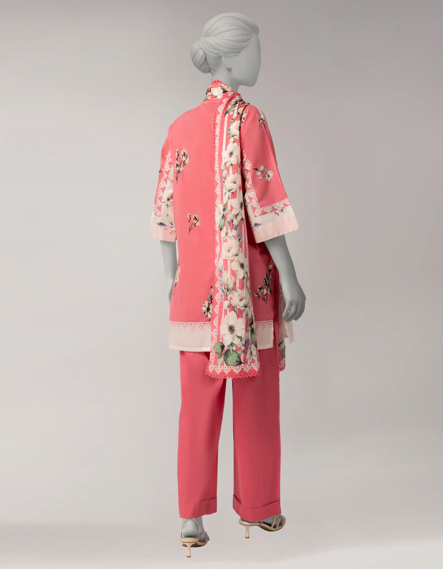 PINK LAWN 3PC UNSTITCHED | JLAWN-S-26-1086 FLORAL MAGIC-2 - Image 2