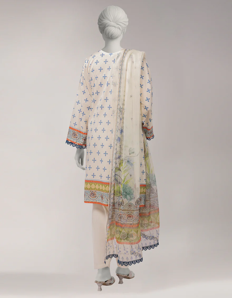 OFF WHITE LAWN 3PC STITCHED | JLAWN-S-26-1096/S BOTANICAL GARDEN-02 - Image 2
