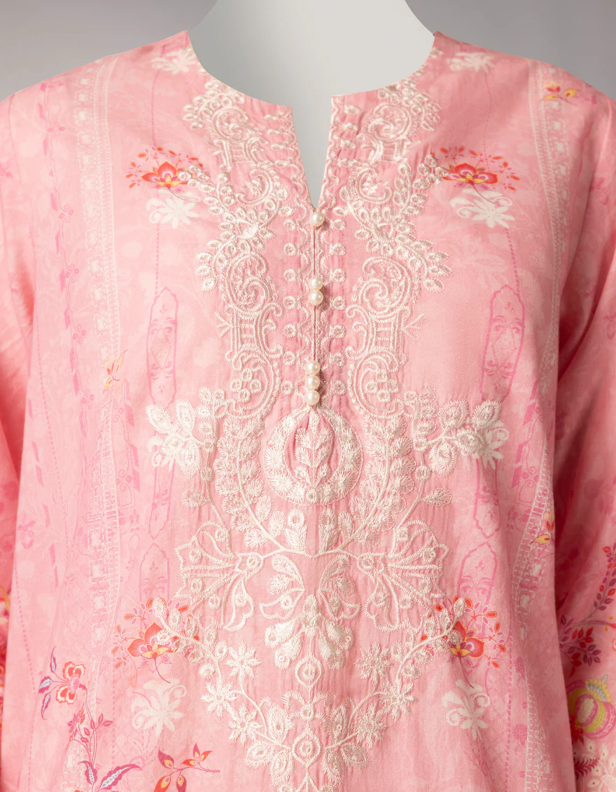 PINK LAWN 3PC UNSTITCHED | JLAWN-S-26-1098 BOTANICAL GARDEN-4 - Image 3