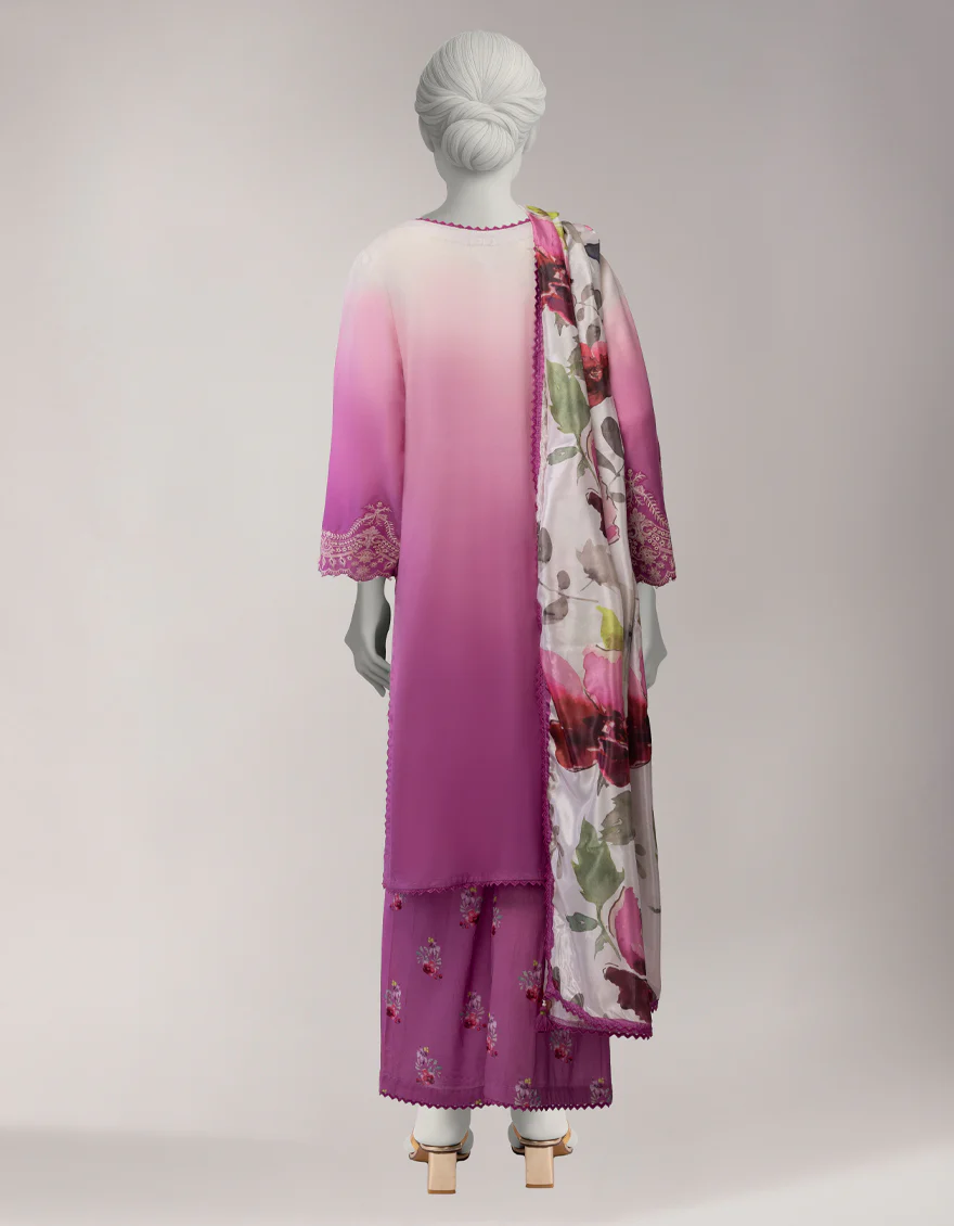 PINK LAWN 3PC UNSTITCHED | JLAWN-S-26-1103 SERENE-1 - Image 2