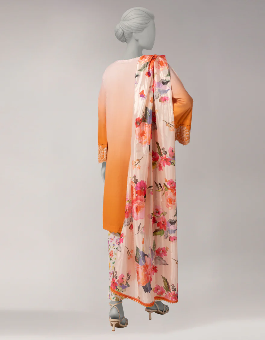 ORANGE LAWN 3PC STITCHED | JLAWN-S-26-1105/S SERENE-03 - Image 2