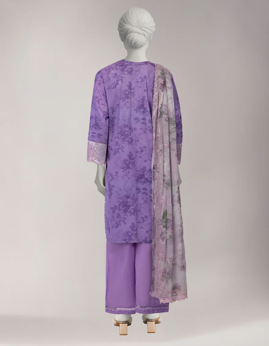 PURPLE LAWN 3PC UNSTITCHED | JLAWN-S-26-1108 JARDIN-2 - Image 2