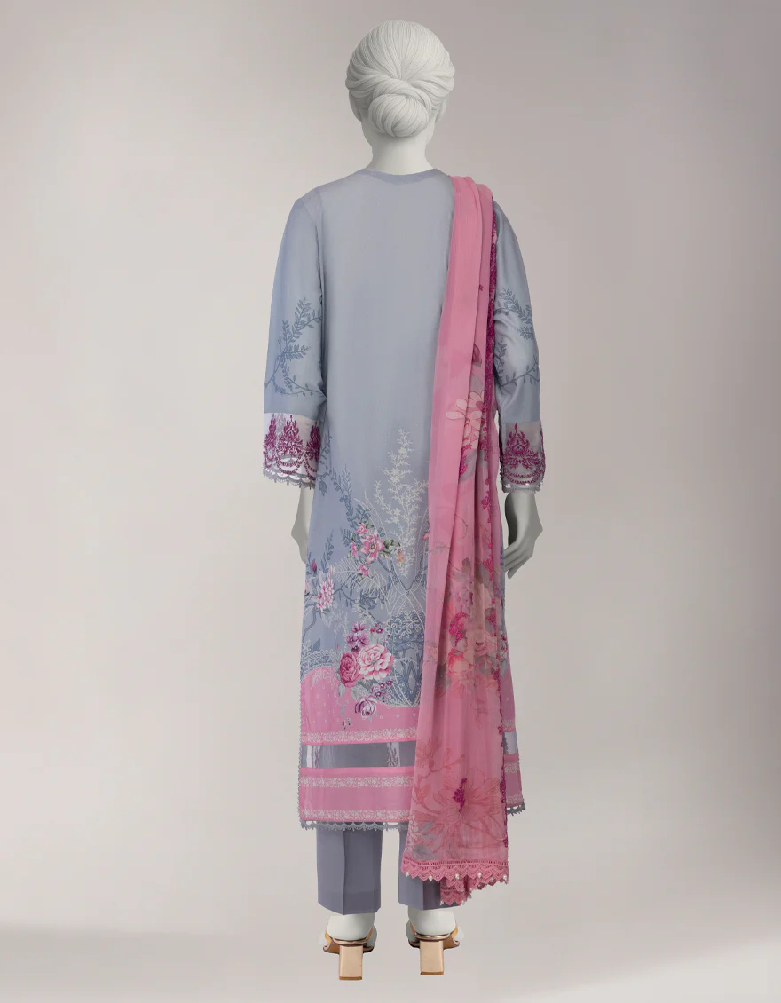 GREY LAWN 3PC UNSTITCHED | JLAWN-S-26-1110 JARDIN-4 - Image 2