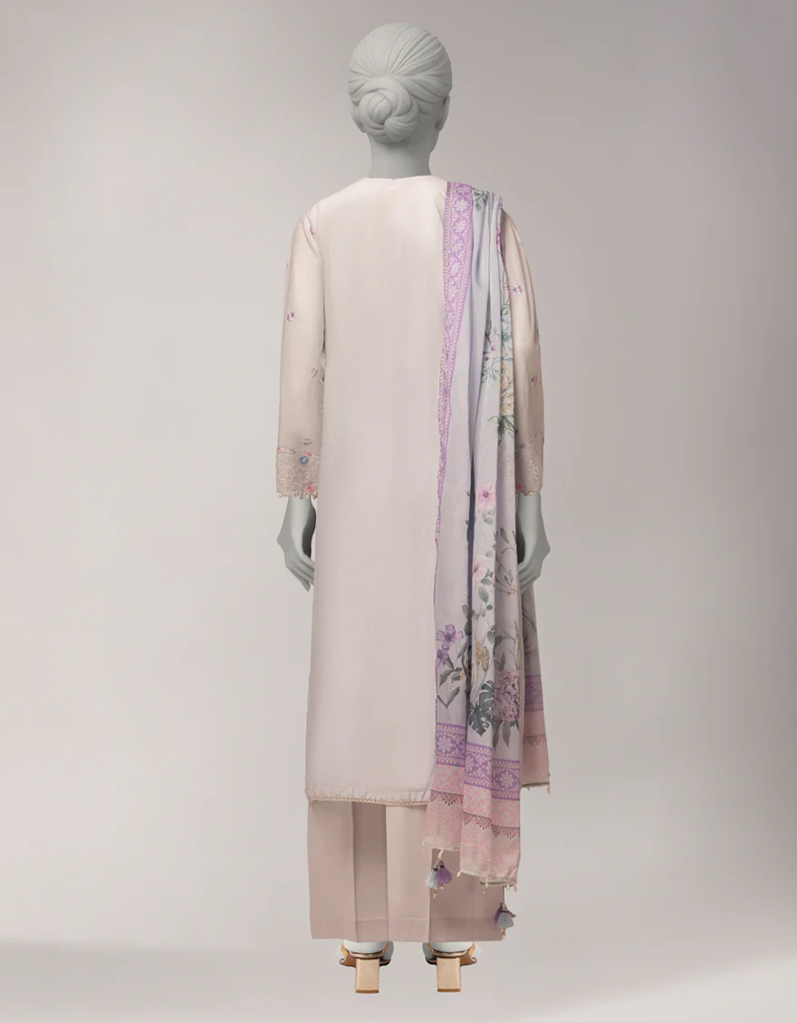 GREY LAWN 3PC UNSTITCHED | JLAWN-S-26-1112 LUXE-A-2 - Image 2