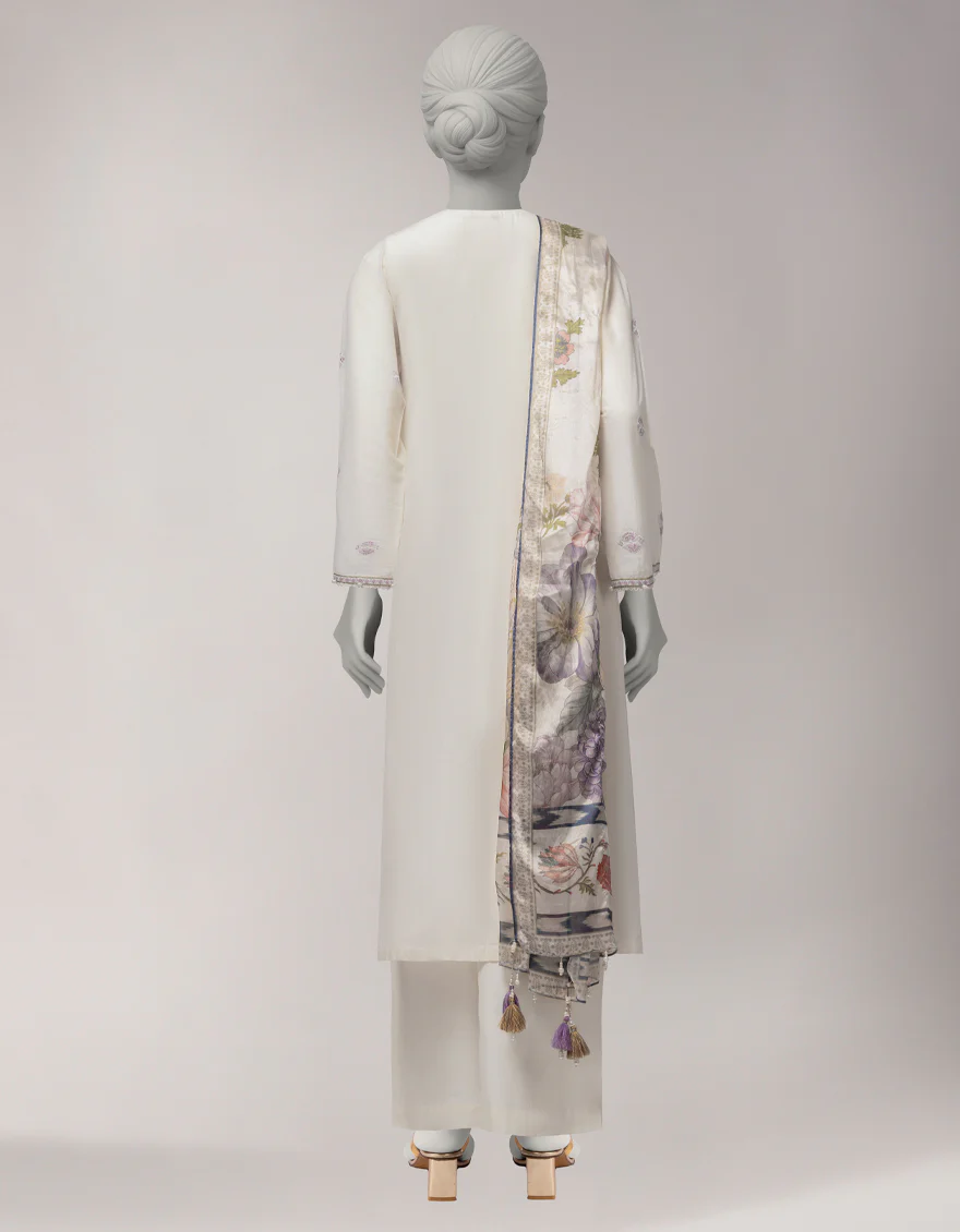 OFF WHITE LAWN 3PC UNSTITCHED | JLAWN-S-26-1113 LUXE-A-3 - Image 2