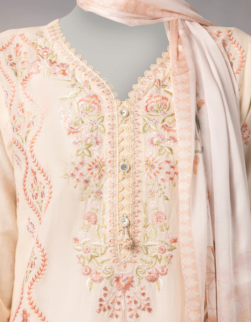 PEACH LAWN 3PC UNSTITCHED | JLAWN-S-26-1114 LUXE-A-4 - Image 3