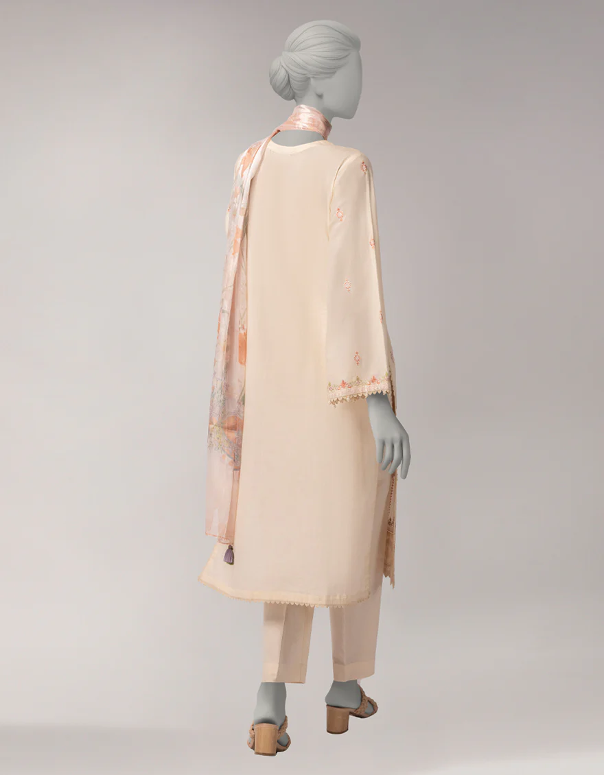 PEACH LAWN 3PC STITCHED | JLAWN-S-26-1114/S LUXE-A-04 - Image 2