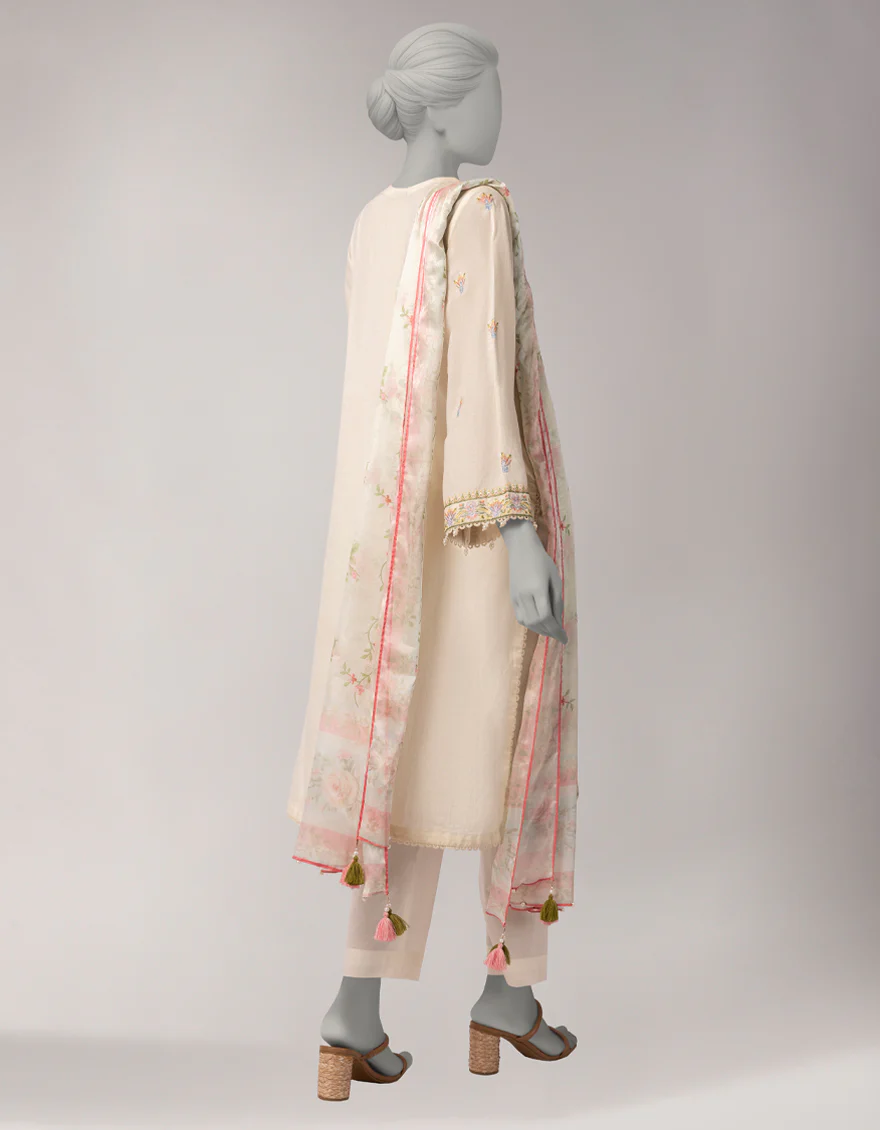 OFF WHITE LAWN 3PC UNSTITCHED | JLAWN-S-26-1116 LUXE-A-6 - Image 2