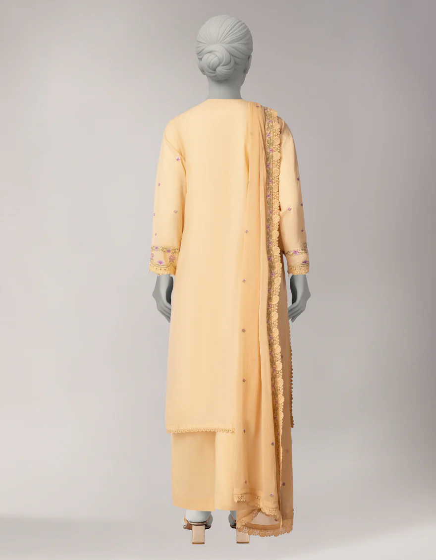 CREAM LAWN 3PC UNSTITCHED | JLAWN-S-26-1119 LUXE-B-3 - Image 2