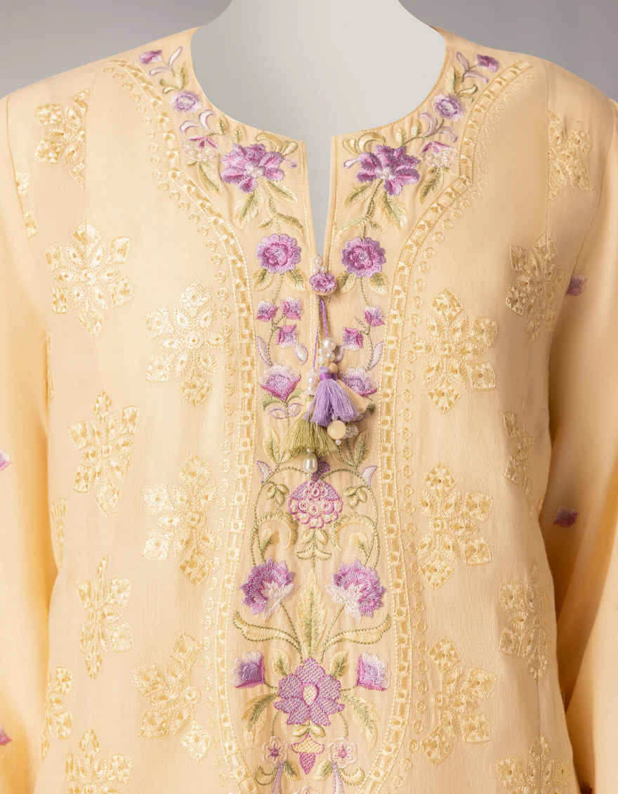 CREAM LAWN 3PC UNSTITCHED | JLAWN-S-26-1119 LUXE-B-3 - Image 3