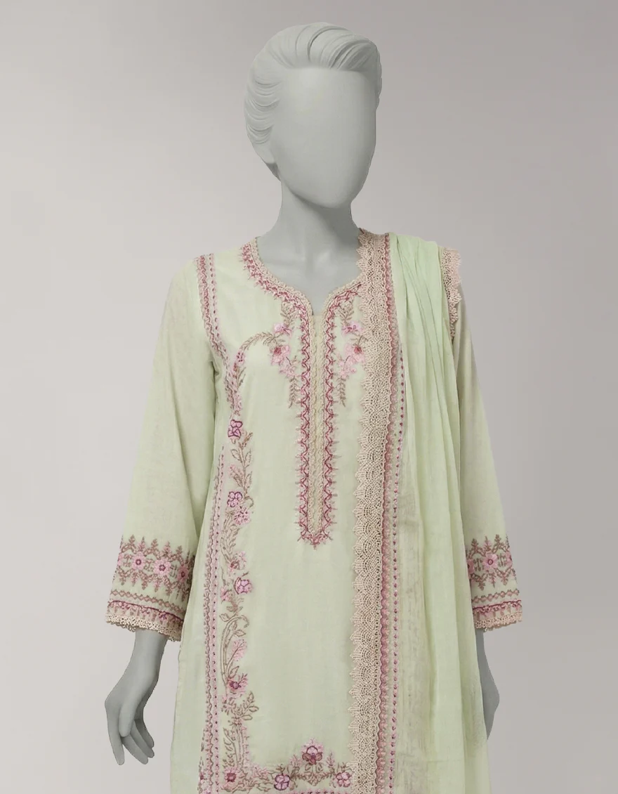 GREEN LAWN 3PC UNSTITCHED | JLAWN-S-26-1123 AMARA-1 - Image 2