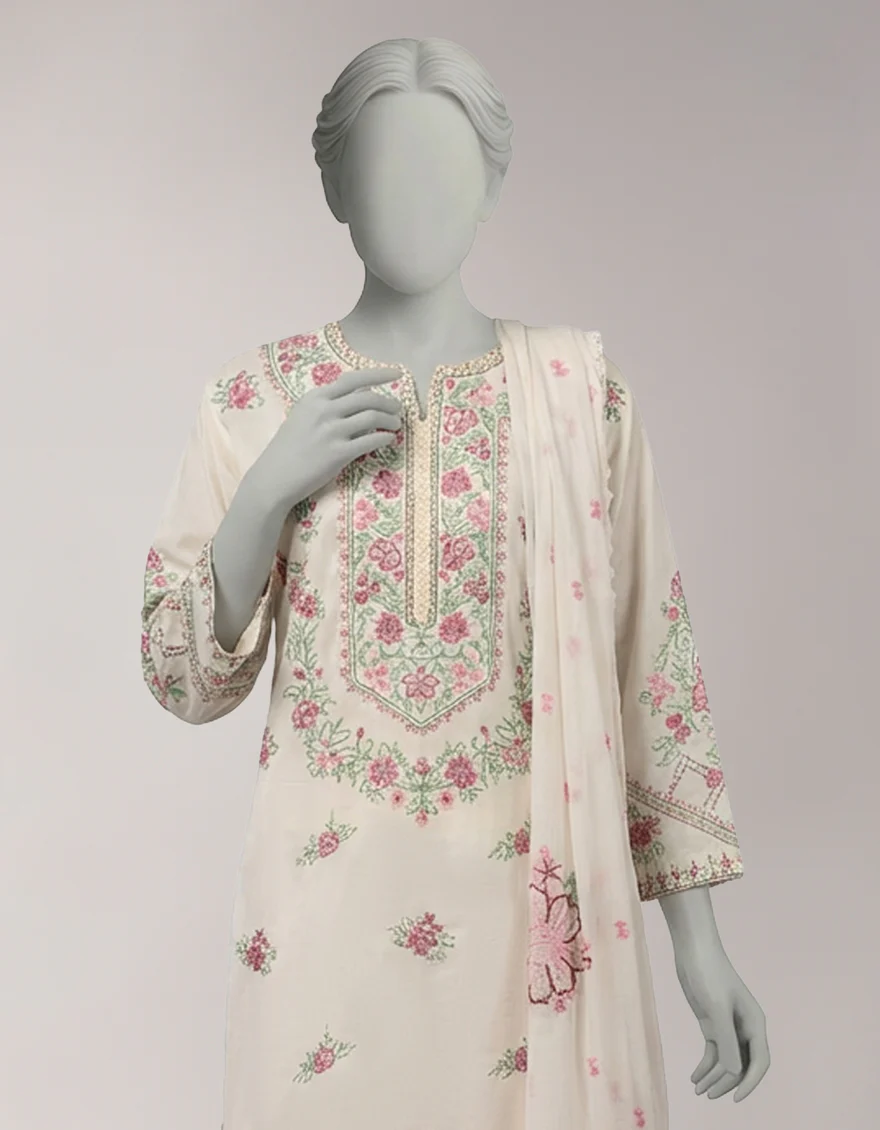 OFF WHITE LAWN 3PC UNSTITCHED | JLAWN-S-26-1124 AMARA-2 - Image 2