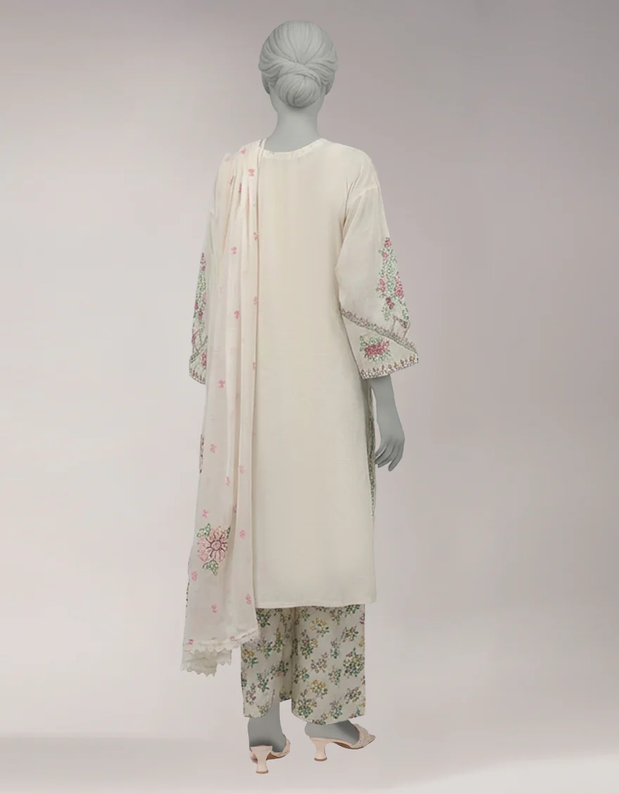 OFF WHITE LAWN 3PC UNSTITCHED | JLAWN-S-26-1124 AMARA-2 - Image 3