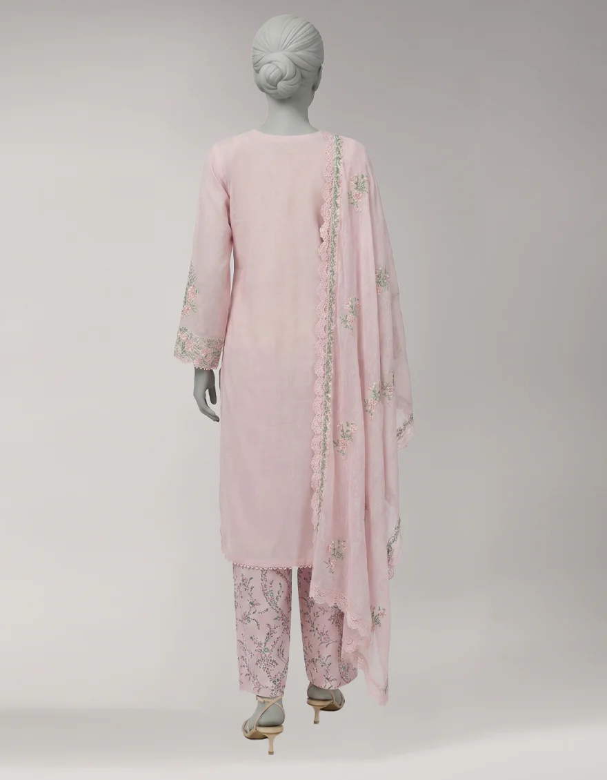 PINK LAWN 3PC STITCHED | JLAWN-S-26-1125/S AMARA-3 - Image 3