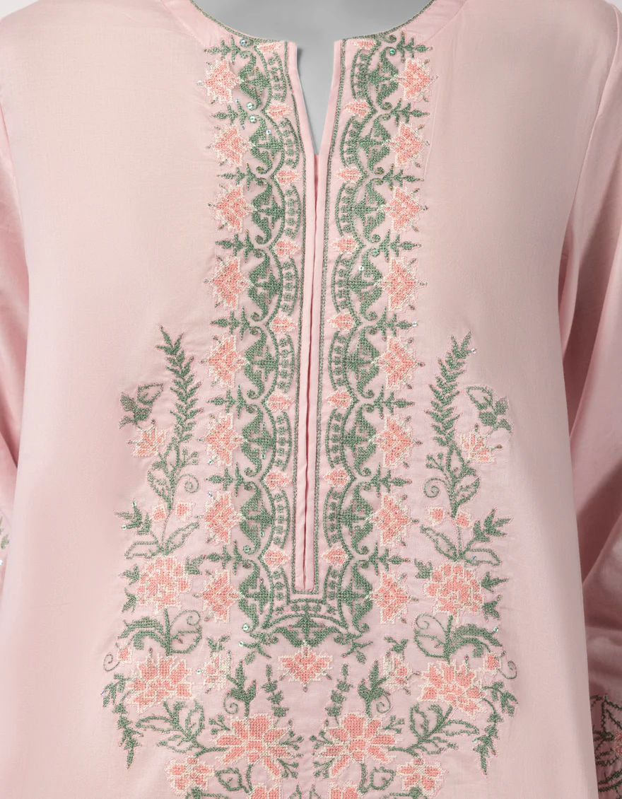 PINK LAWN 3PC STITCHED | JLAWN-S-26-1125/S AMARA-3 - Image 4
