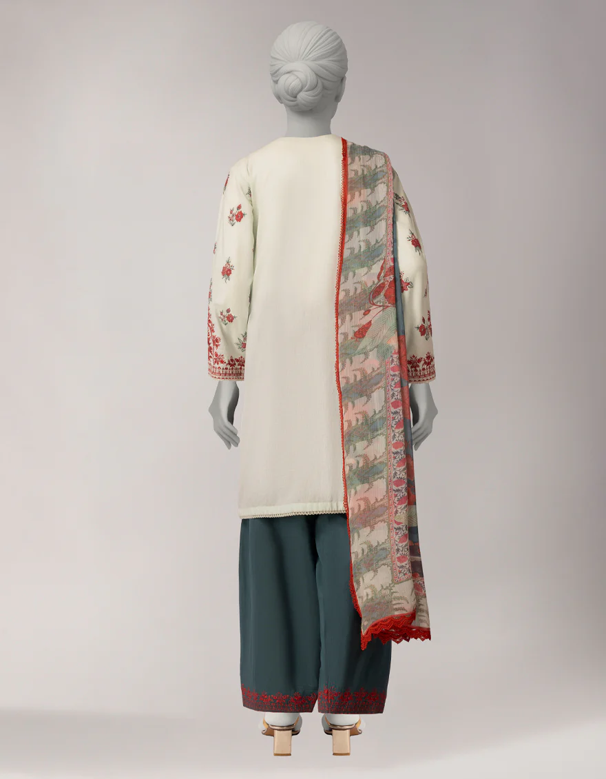 PISTACHIO GREEN LAWN 3PC STITCHED | JLAWN-S-26-1171/S GRANDEUR-3 - Image 2