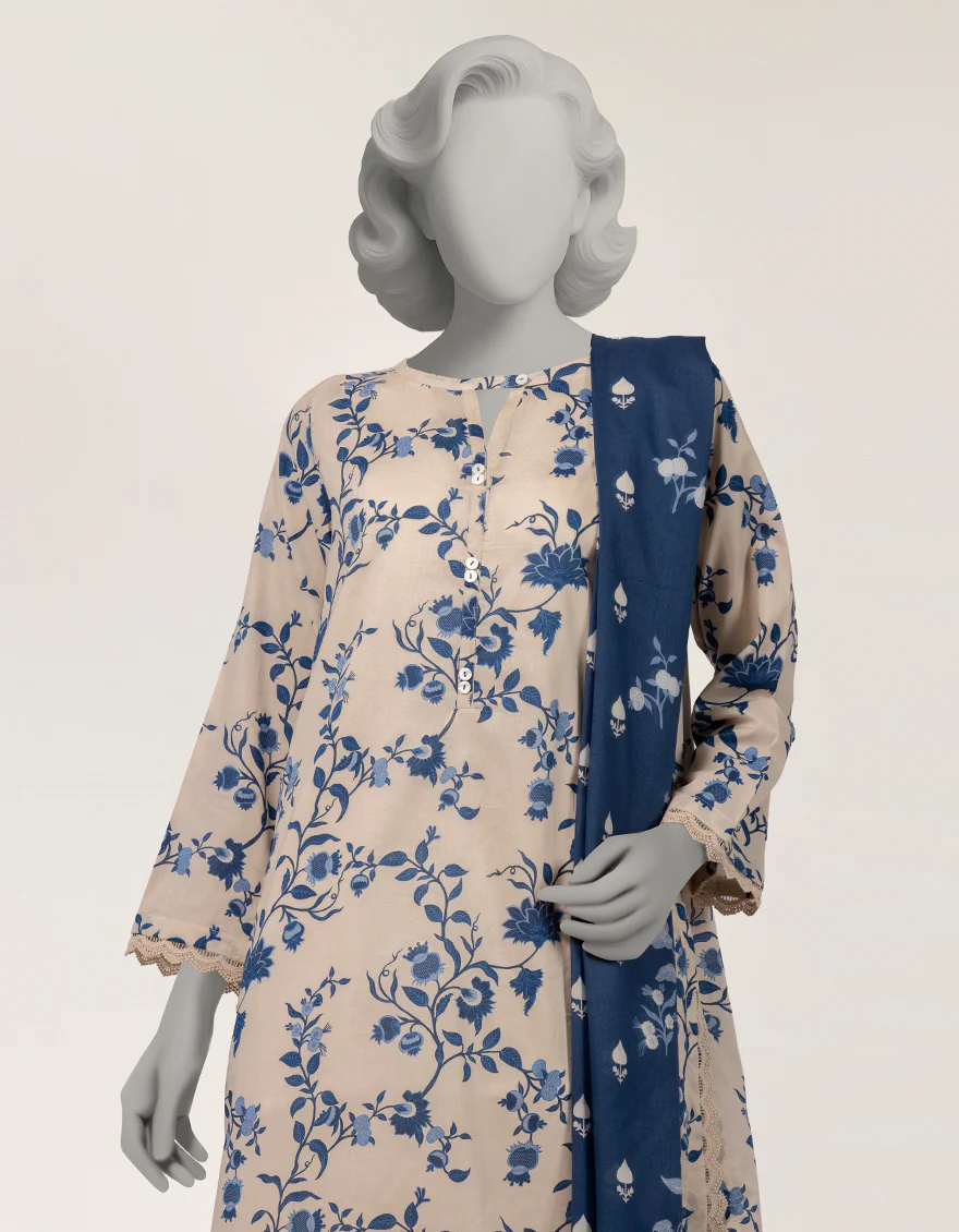 OFF WHITE LAWN 3PC STITCHED | JLAWN-S-26-358/S HIGH CONTRAST-01 - Image 2