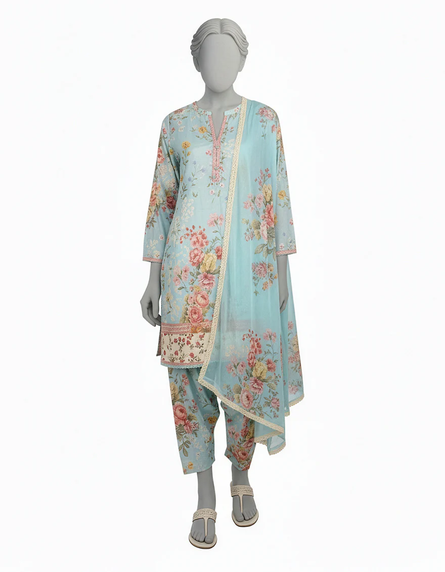 BLUE DOBBY 3PC STITCHED | JLAWN-S-26-368/S BOTANICAL-1 - Image 3