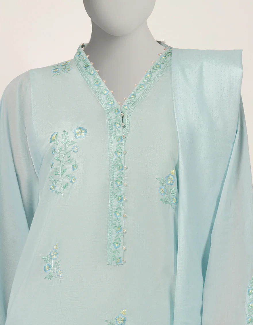 GREEN JACQUARD 3PC STITCHED | JLAWN-S-26-372/S THREAD GARDEN-01 - Image 4
