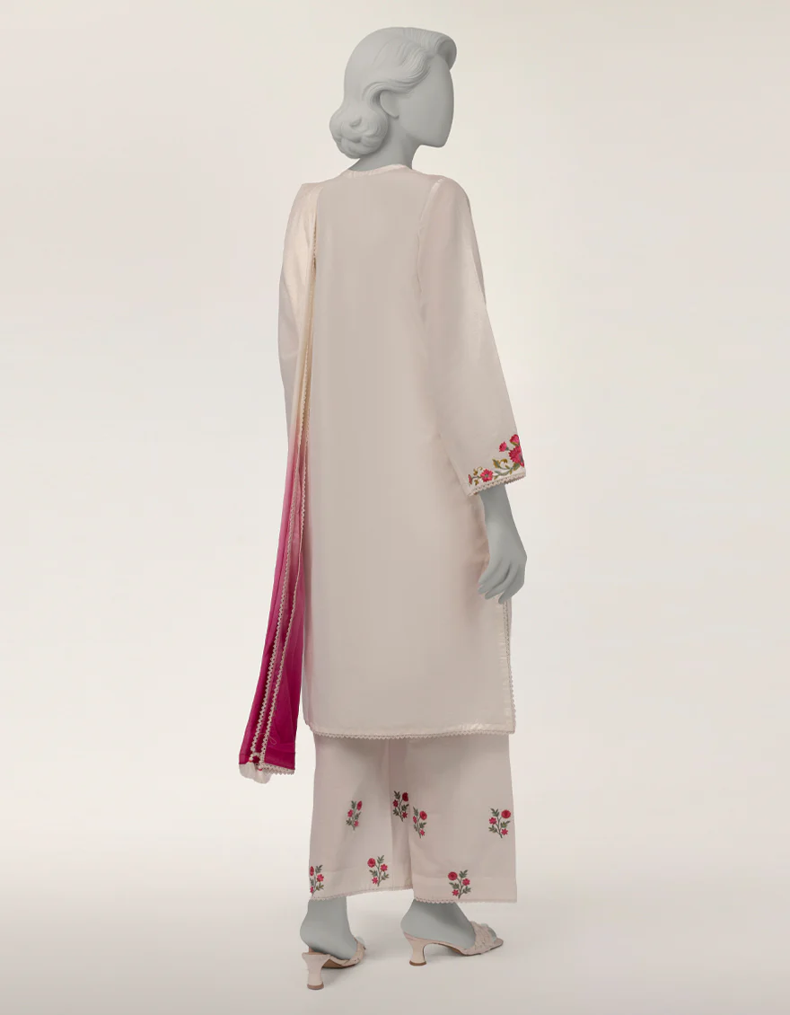 WHITE JACQUARD 3PC STITCHED | JLAWN-S-26-373/S THREAD GARDEN-02 - Image 2