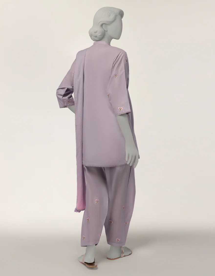 PURPLE JACQUARD 3PC STITCHED | JLAWN-S-26-374/S THREAD GARDEN-03 - Image 2