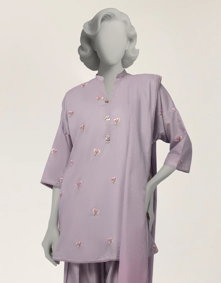 PURPLE JACQUARD 3PC STITCHED | JLAWN-S-26-374/S THREAD GARDEN-03 - Image 3