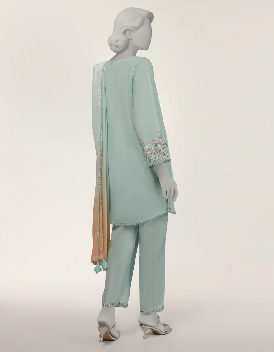 GREEN JACQUARD 3PC STITCHED | JLAWN-S-26-375/S THREAD GARDEN-04 - Image 2