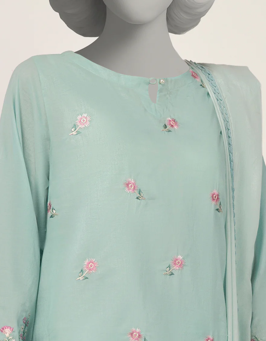 GREEN JACQUARD 3PC STITCHED | JLAWN-S-26-375/S THREAD GARDEN-04 - Image 4